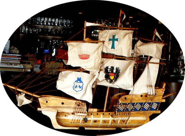 Segelschiff Modell im Fischrestaurant Waterblick